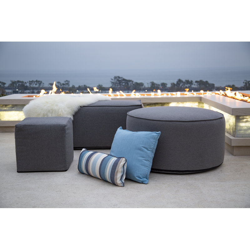 Joss & Main Hania Outdoor Pouf Ottoman with Sunbrella Cover | Joss & Main